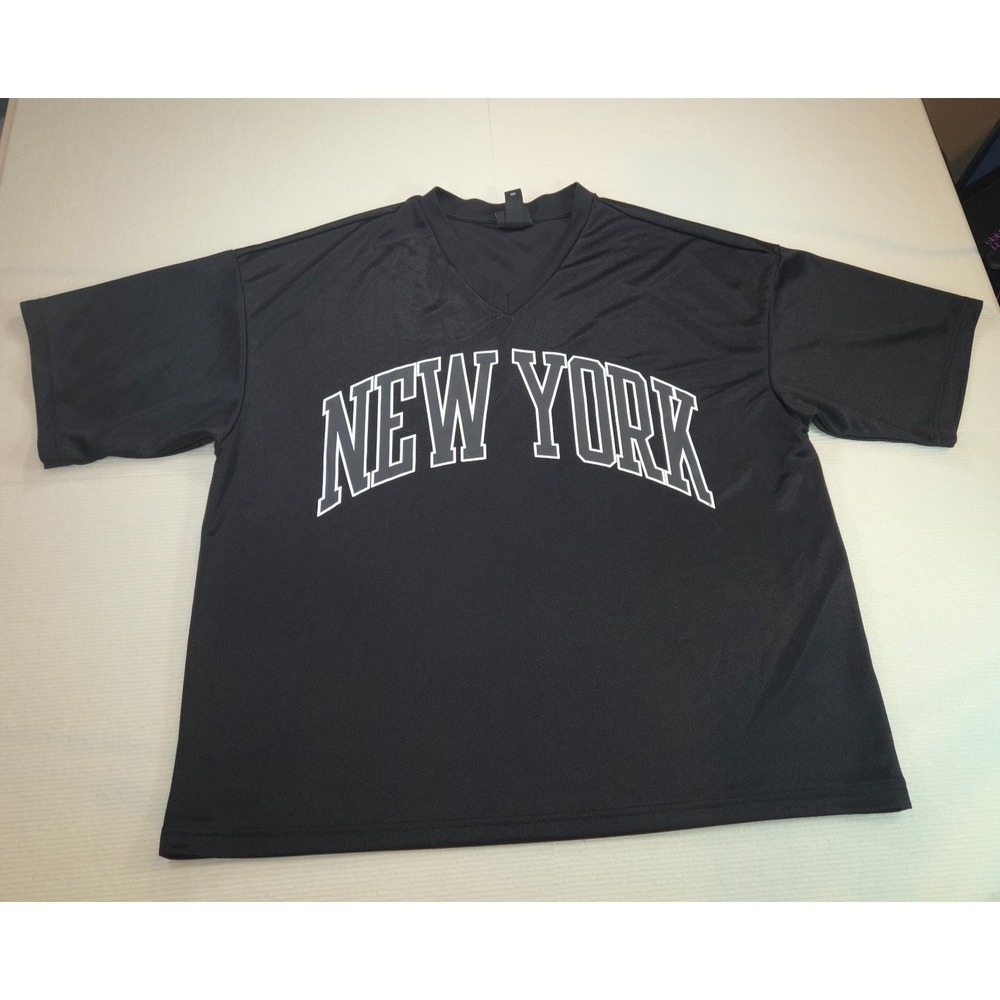 H&M New York Oversized Mesh Jersey T-Shirt Black Women's XXL